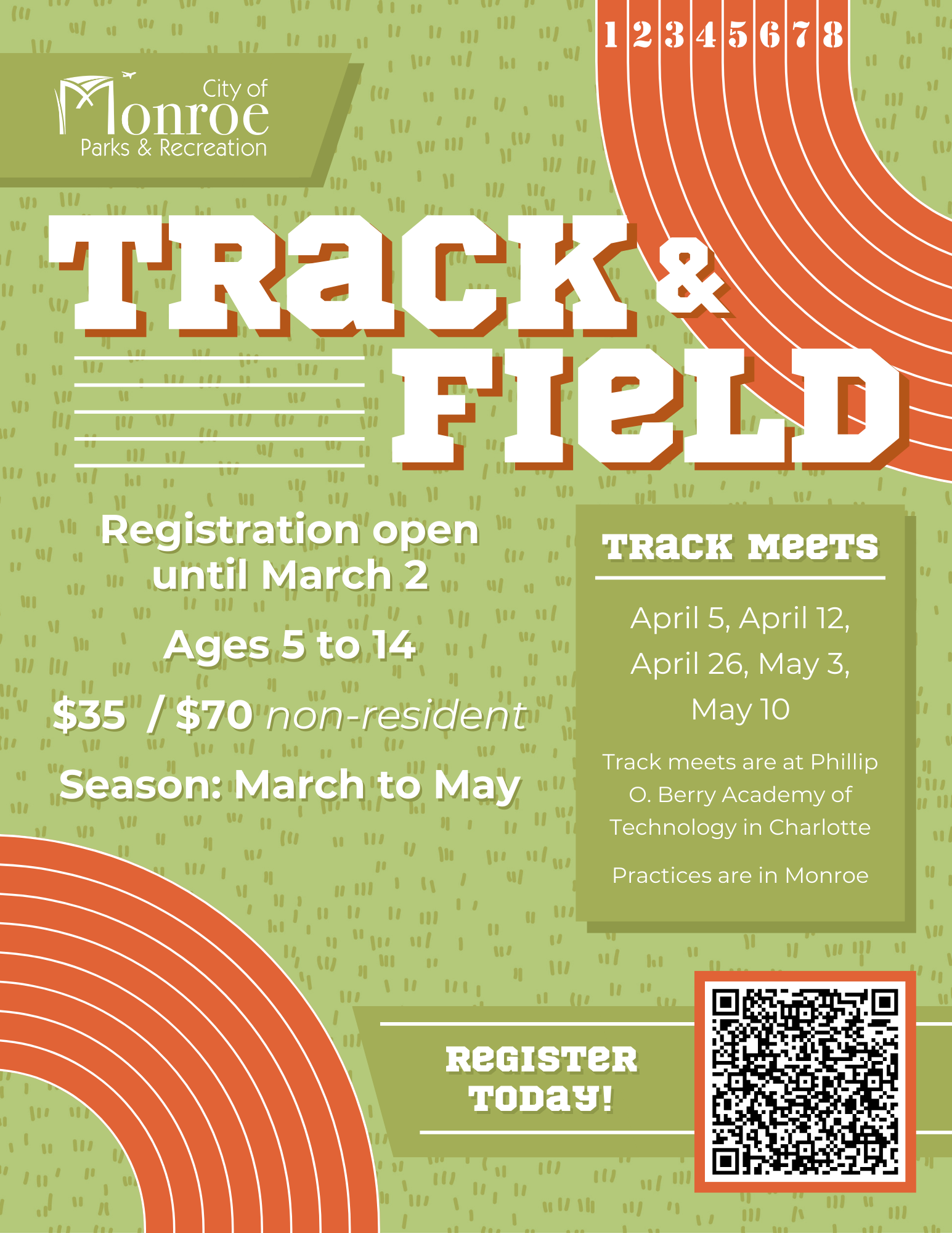 Track and Field Registration is open until March 2.