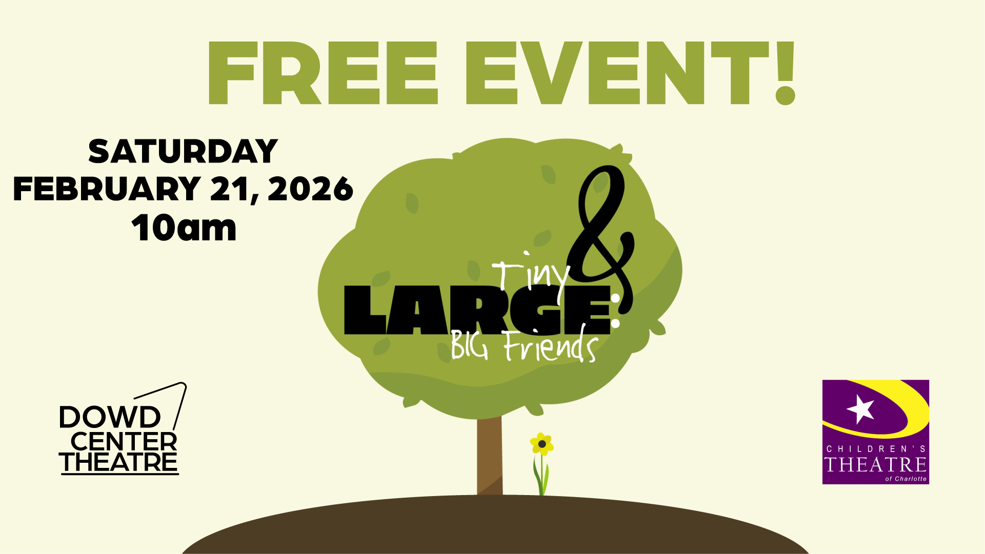Free Event on Saturday, February 21, 2026, at 10 a.m. See Tiny & Large: Big Friends!