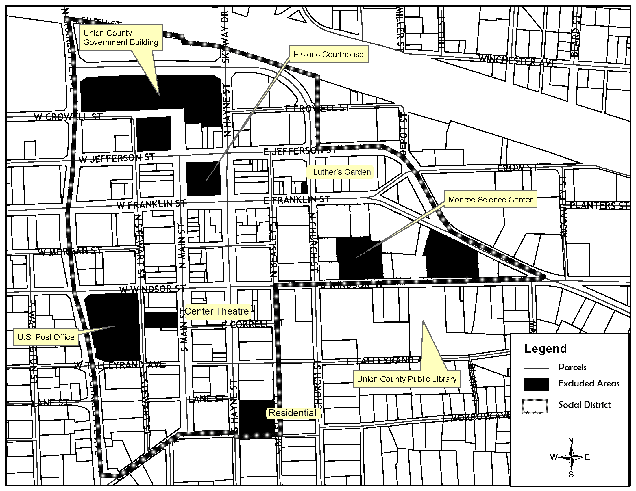 Monroe Social District Map